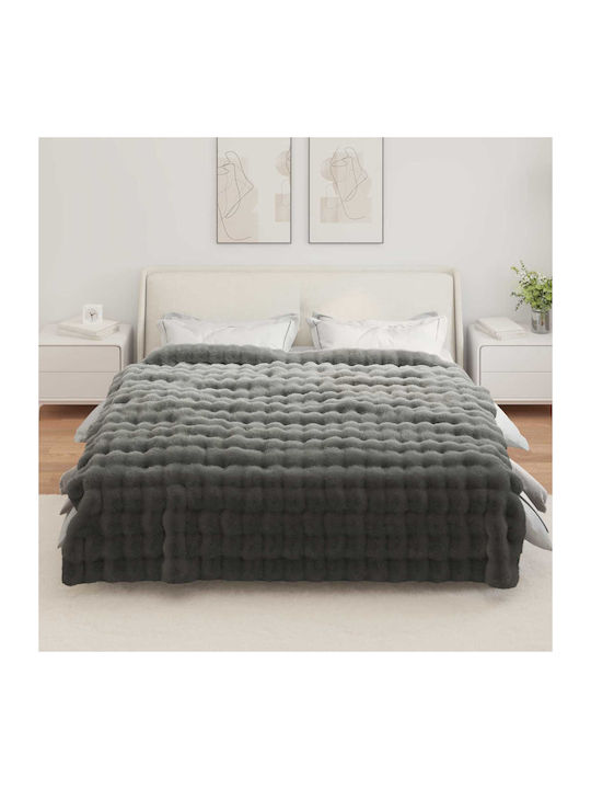 vidaXL Pelzige Decke Übergröße 240x270cm Dunkelgrau