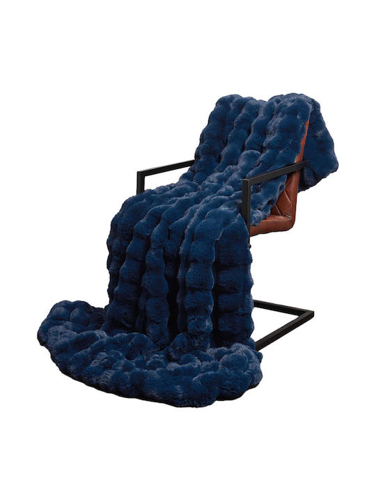 vidaXL Pelzige Decke Übergröße 240x270cm Hellblau Blau