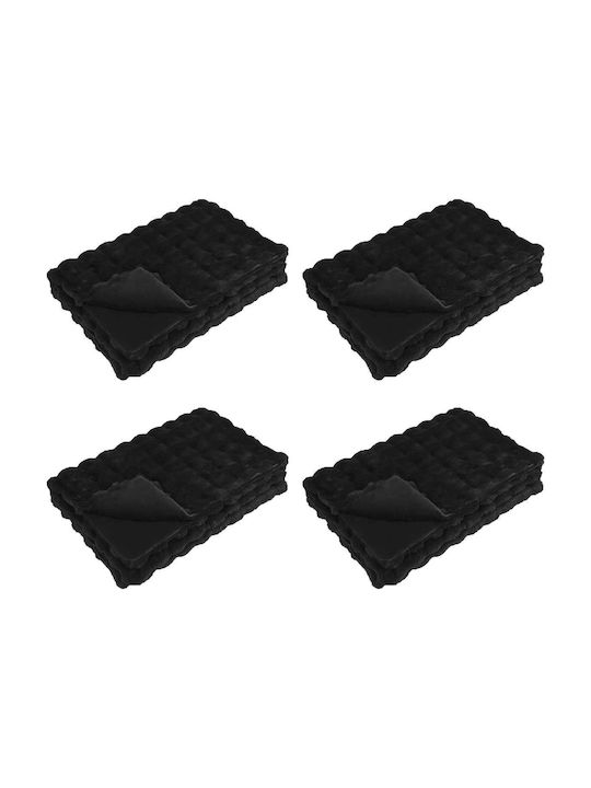 vidaXL Pătură Blănoasă Pentru Canapea 130x150cm Neagră