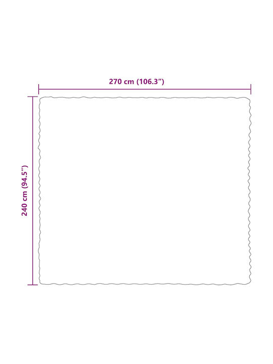 vidaXL Pelzige Decke Übergröße 240x270cm Türkis Rot