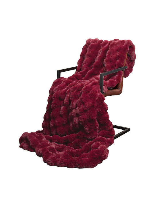 vidaXL Pelzige Decke Couch 130x150cm Türkis Rotes