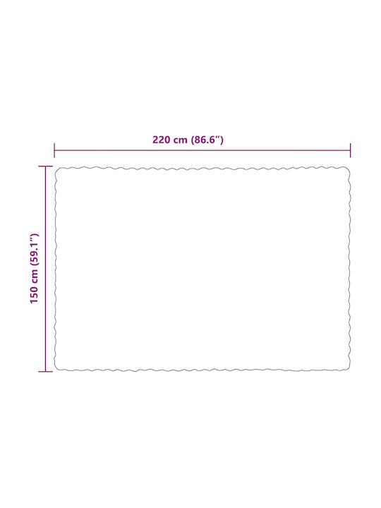 vidaXL Pelzige Decke Couch 130x150cm Türkis Rotes