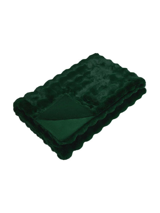 vidaXL Pelzige Decke Übergröße 220x240cm Dunkelgrün