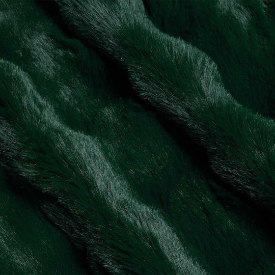 vidaXL Furry Blanket Double 220x240cm Dark Green