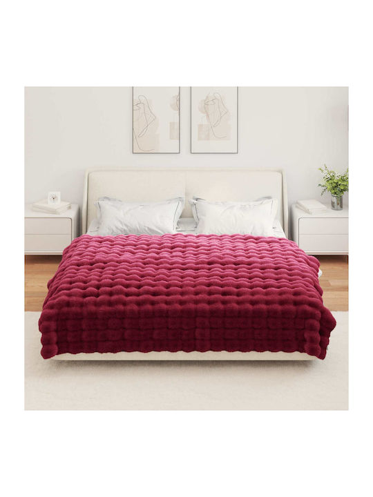 vidaXL Pelzige Decke Einzeln 150x220cm Türkis, Rot