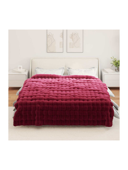 vidaXL Pelzige Decke Übergröße 220x240cm Türkis Rote