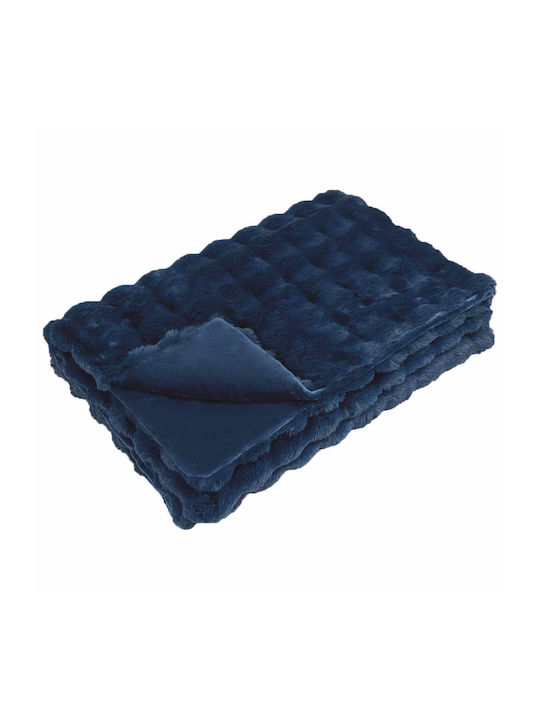 vidaXL Pelzige Decke Übergröße 220x240cm Hellblau Blau