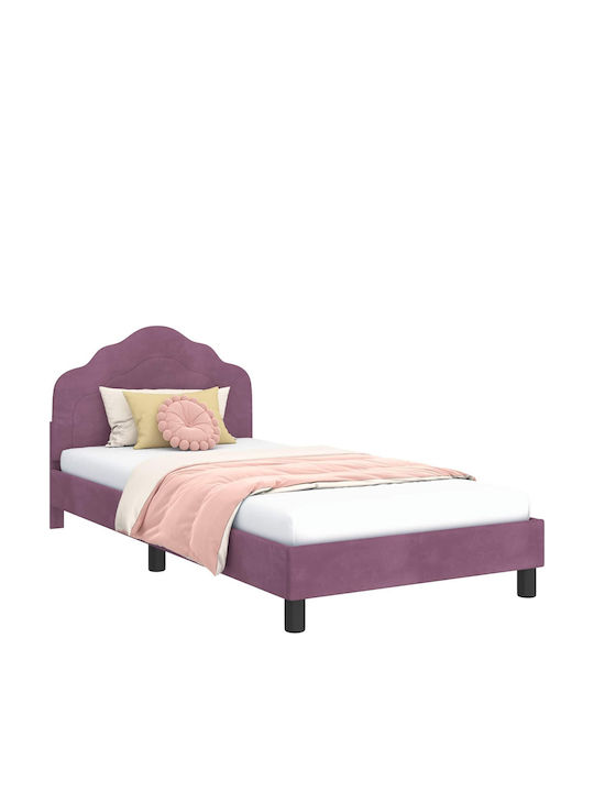 Pat pentru Copii Single Violet pentru Saltea 80x200cm