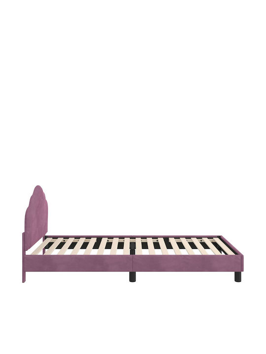 Pat pentru Copii Single Violet pentru Saltea 80x200cm