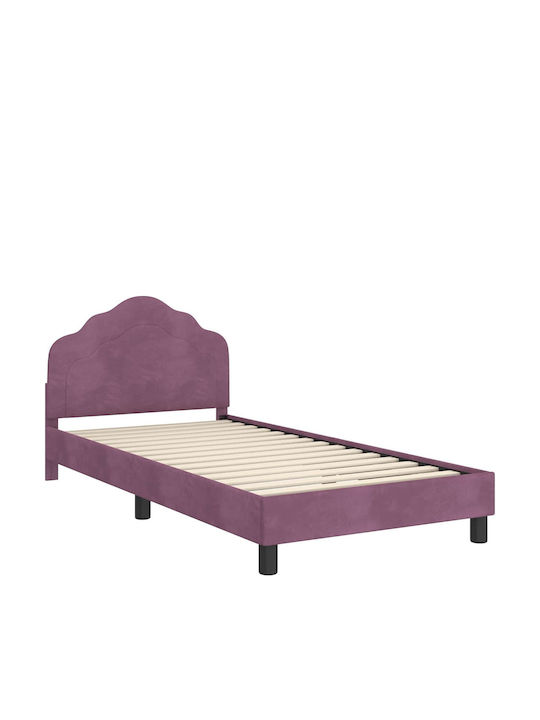 Pat pentru Copii Single Violet pentru Saltea 80x200cm