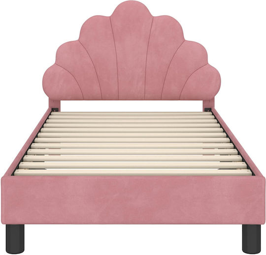 Kids Single Classic Bed with Storage Space Pink for Mattress 80x160cm
