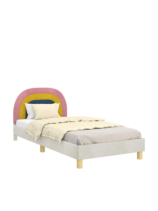 Kids Bed Single Beige for Mattress 90x190cm