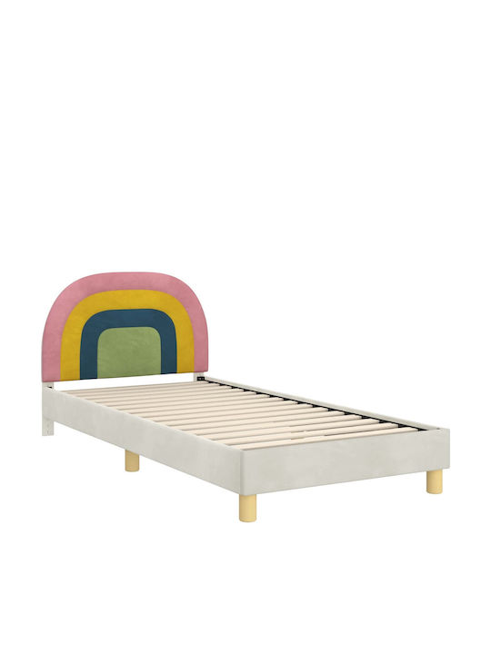 Kids Bed Single Beige for Mattress 90x190cm
