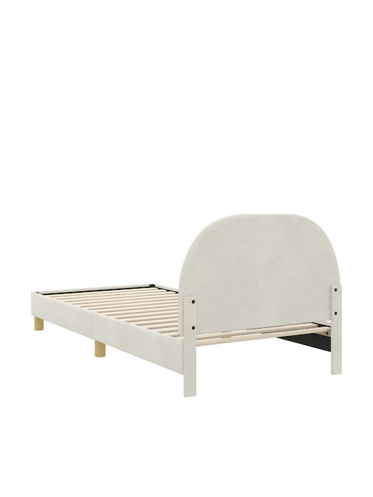 Kids Bed Single Beige for Mattress 90x190cm
