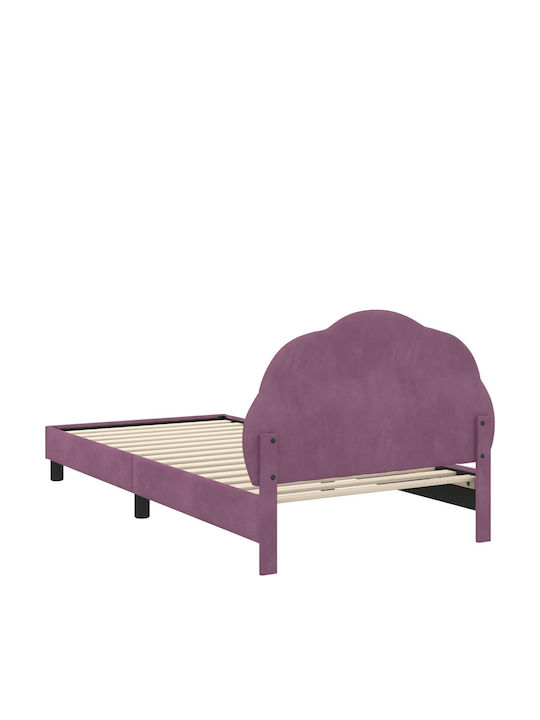 Παιδικό Κρεβάτι Μονό Μωβ για Στρώμα 90x190cm