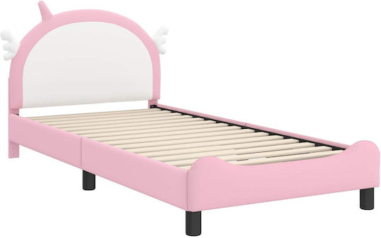 Kids Bed Single Pink for Mattress 90x200cm