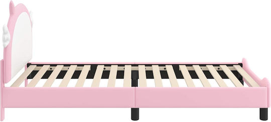 Kids Bed Single Pink for Mattress 90x200cm