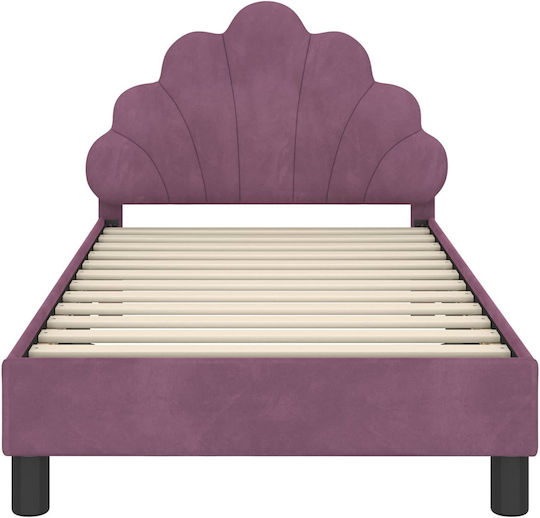 Kids Bed Single with Storage Space Purple for Mattress 80x160cm