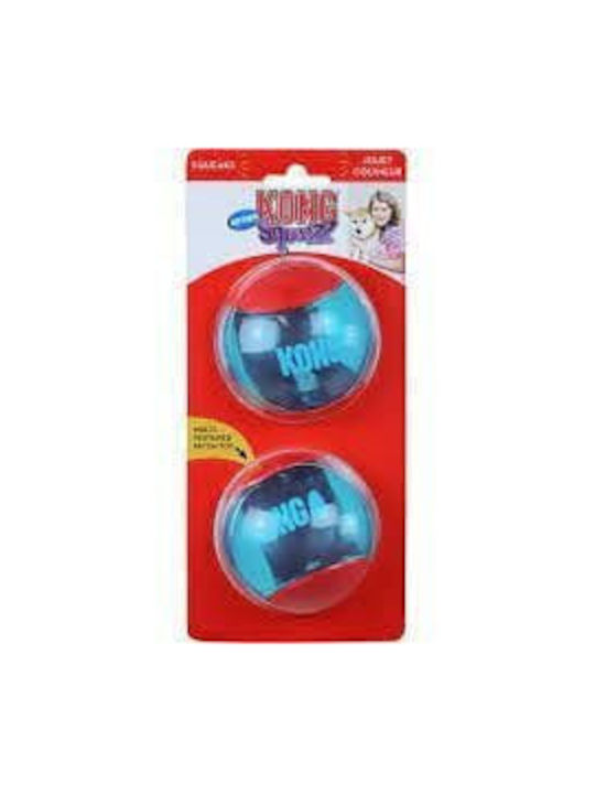 Kong Squeez Action Ball Dog Toy Chewing Made of Rubber With Sound Medium 8.5cm Red 2 Pieces