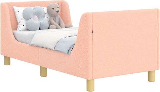 Pat pentru Copii Single Roz pentru Saltea 70x140cm