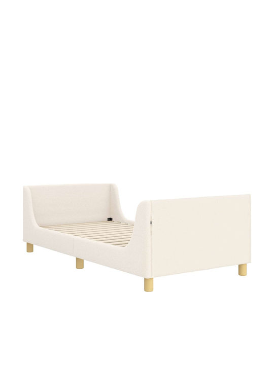 Kids Bed Single Beige for Mattress 90x190cm