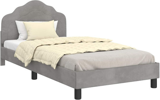 Kids Bed Single Gray for Mattress 90x200cm