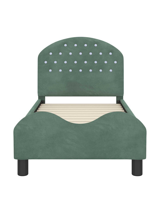Pat Pentru Copii Clasic Single Cu Spațiu De Stocare Albastru Deschis Pentru Saltea 70x140cm