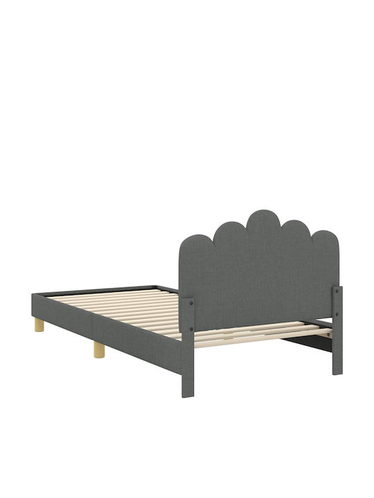 Kids Bed Single Gray for Mattress 90x200cm