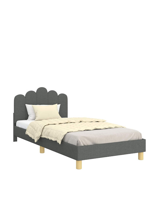 Kids Bed Single Gray for Mattress 90x200cm