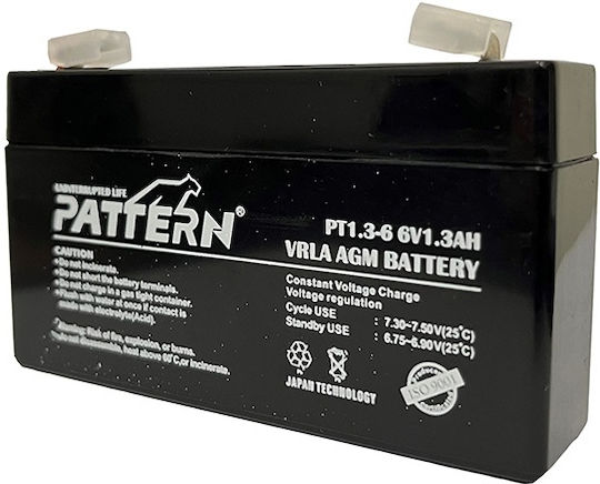 Pattern Battery PT1.3-6 Батерия UPS с Капацитет 1.3Ах и Напрежение 6V 1бр