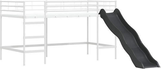 Kinderbett Hochbett Einzel Weiß für Matratze 80x201cm