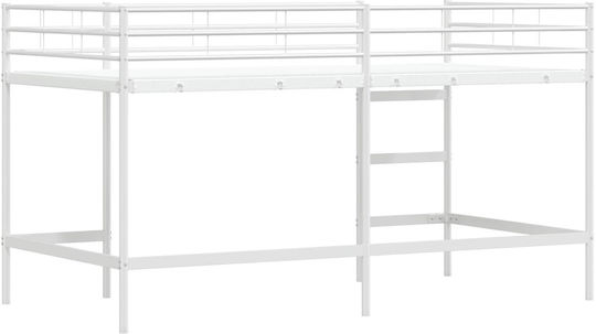 Kinderbett Hochbett Einzel Weiß für Matratze 100x201cm