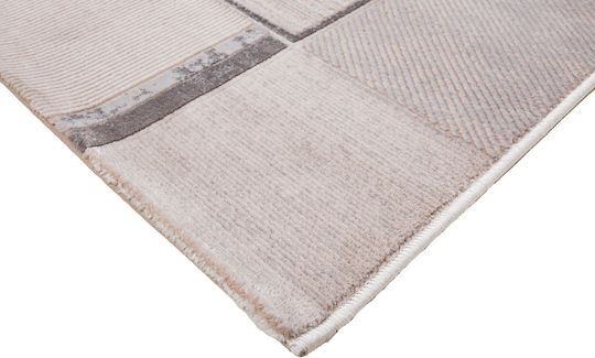 Klonaras Modern 9249 Teppich Rechteckig Synthetisch,Polyester/Cotton/Leather Beige White