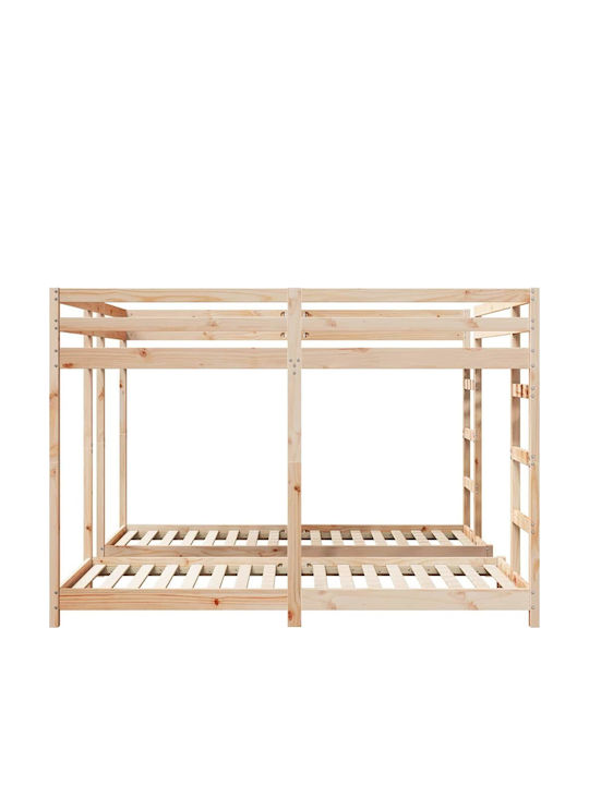 Kids Bed Bunk Single Beige for Mattress 80x200cm