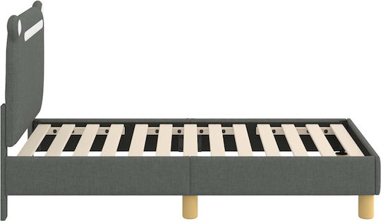 Kids Bed Single Gray for Mattress 70x140cm
