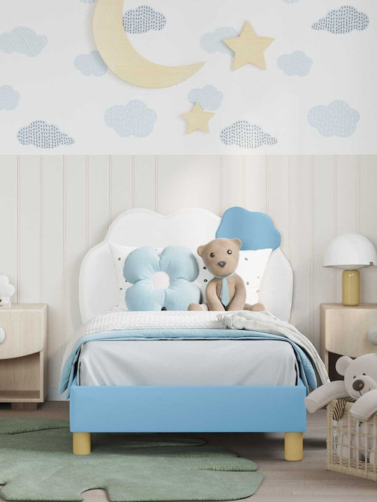 Kinderbett Einzeln mit Stauraum Blau für Matratze 80x160cm