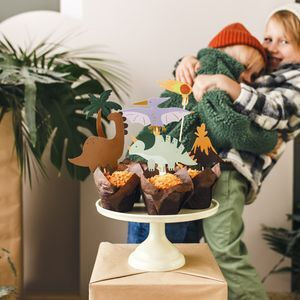 PartyDeco Wilde Dinosaurier Kuchenaufsätze 6 Stk