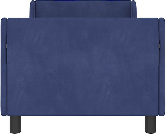 Pat pentru Copii Single Albastru pentru Saltea 86x165cm
