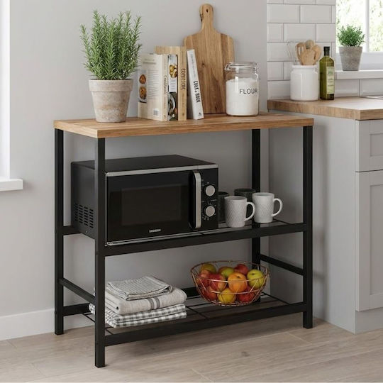 Rectangular Side Table Mulligan Wooden Brown L80xW40xH80cm
