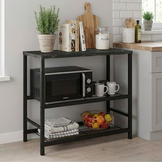 Rectangular Side Table Mulligan Wooden Black L80xW40xH80cm