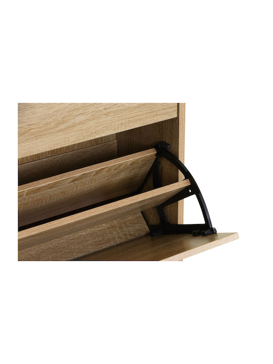 Zefiros Wooden Shoe Organizer with 3 Shelves Sonoma 60x24x115cm