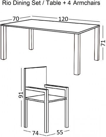 Garten- und Outdoor-Möbelsets Rio 5 Stück Beige E250,80