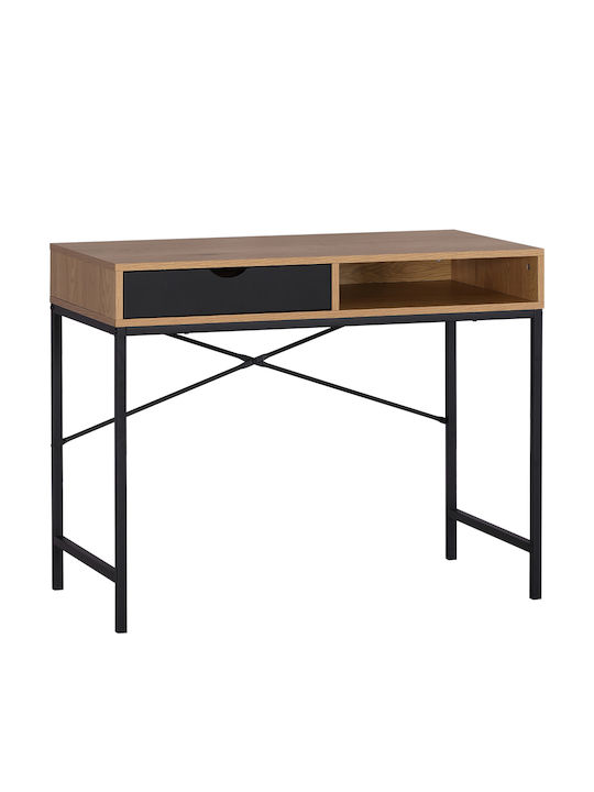 Birou Orfeas Din Lemn Negru Cu Picioare Metalice 95x48x76Cm
