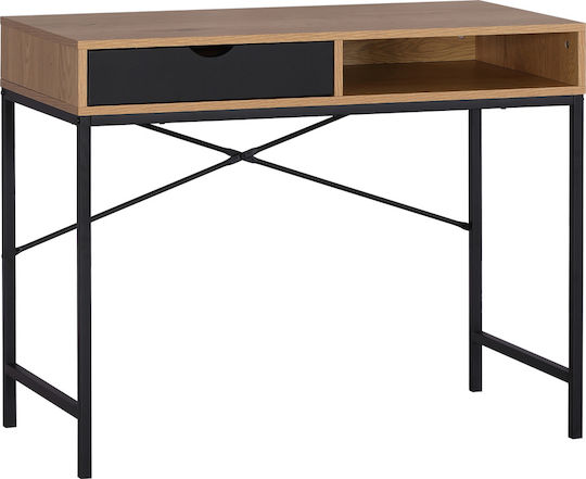 Бюро Orfeas Дървено Черно С Метални Крака 95x48x76см