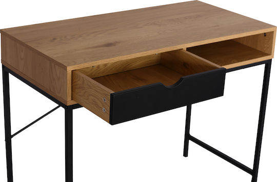 Бюро Orfeas Дървено Черно С Метални Крака 95x48x76см