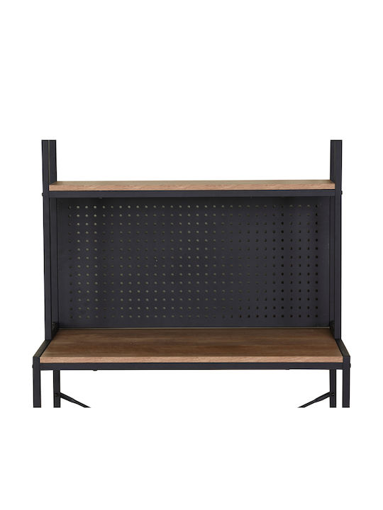 Birou Ifestos din Lemn Negru cu Picioare Metalice 84x50x148,5cm