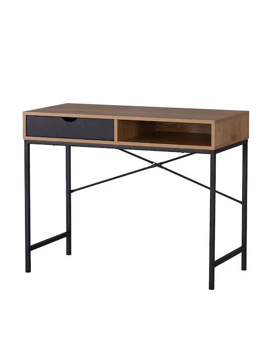 Birou Orfeas Din Lemn Negru Cu Picioare Metalice 95x48x76Cm