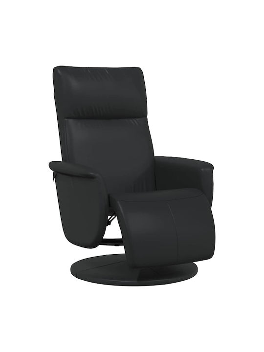 Modern Recliner Made of Black Faux Leather L71xW90xH105cm