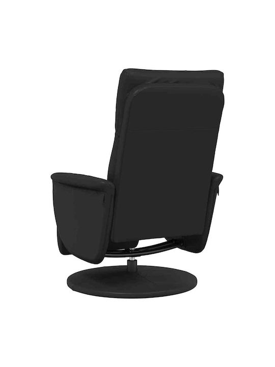 Modern Recliner Made of Black Faux Leather L71xW90xH105cm