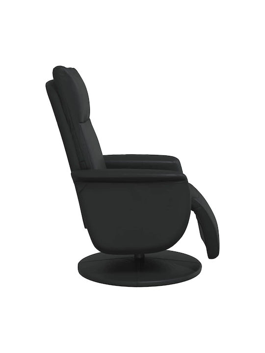 Modern Recliner Made of Black Faux Leather L71xW90xH105cm